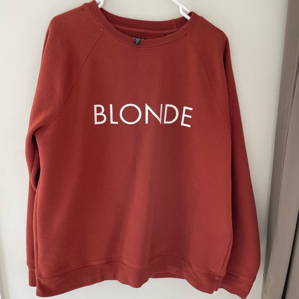 Brunette the Label BLONDE crew sweatshirt in burnt orange